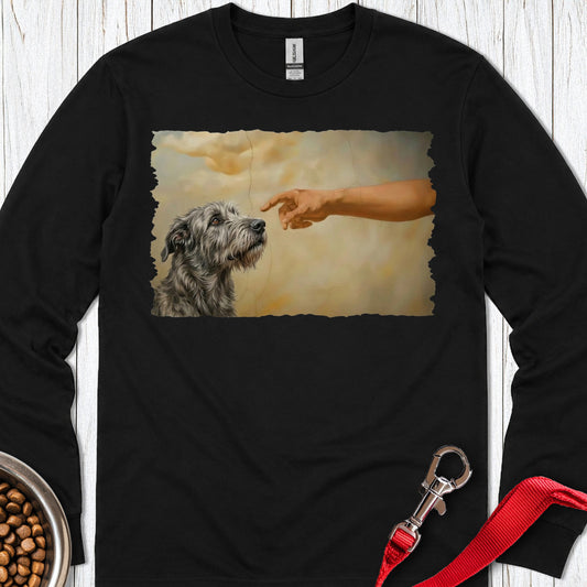 God Creates Irish Wolfhound Long Sleeve — Black