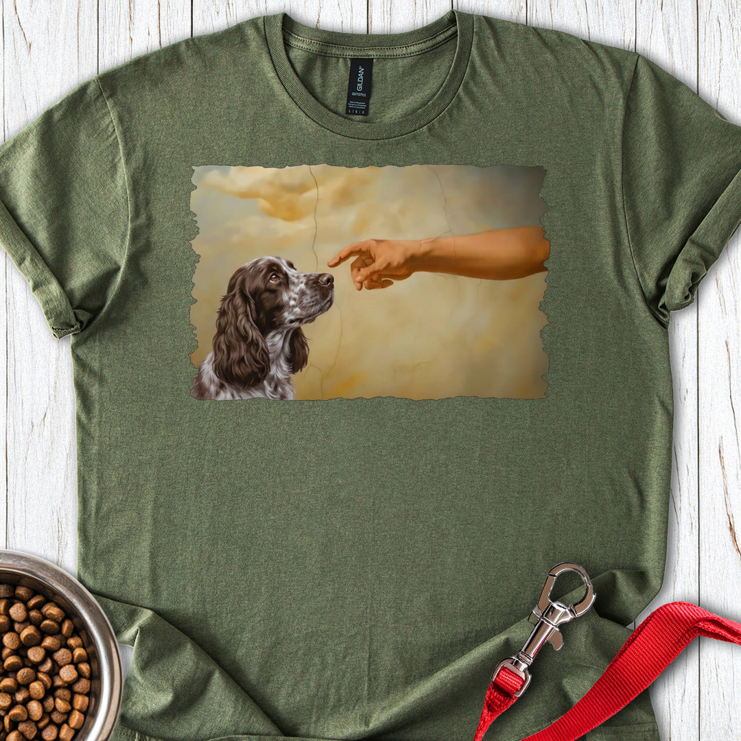 God Creates Liver Roan Cocker Spaniel Military Green