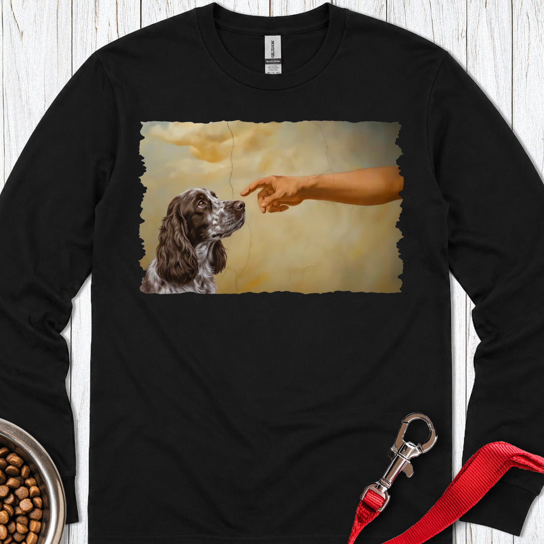 God Creates Liver Roan Cocker Spaniel Long Sleeve — Black