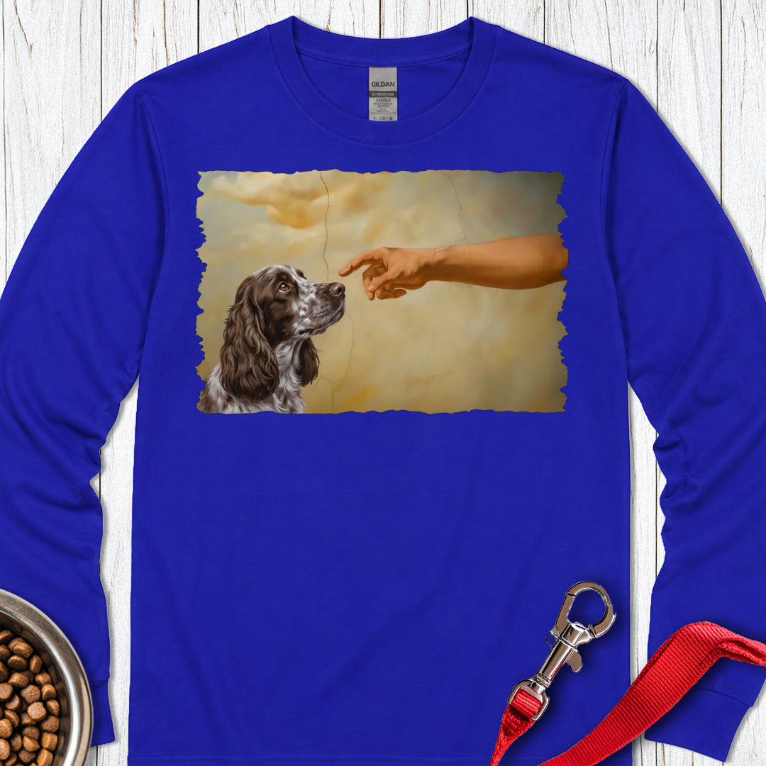 God Creates Liver Roan Cocker Spaniel Long Sleeve — Royal