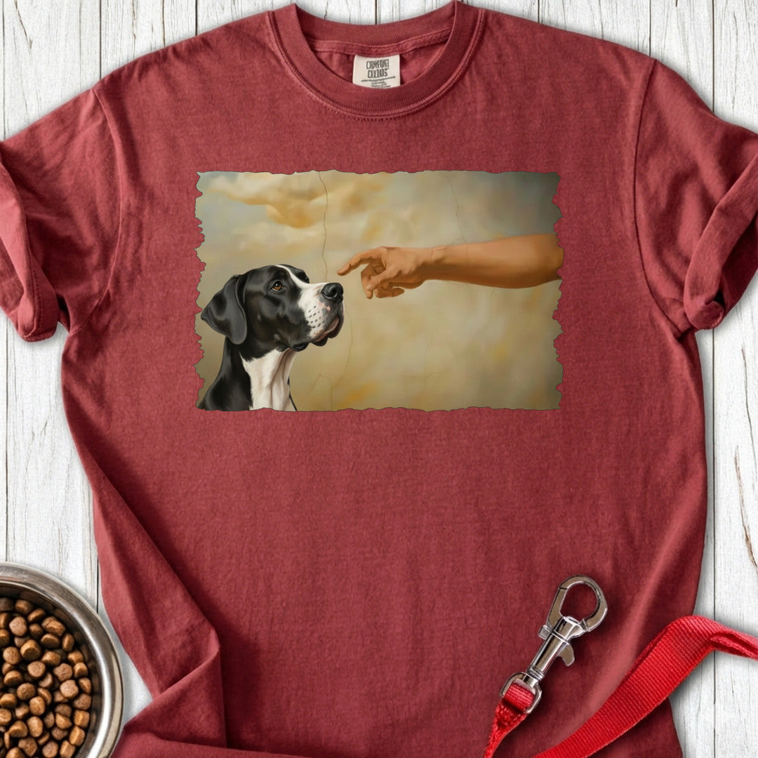 God Creates Mantle Great Dane Premium Tee — Brick