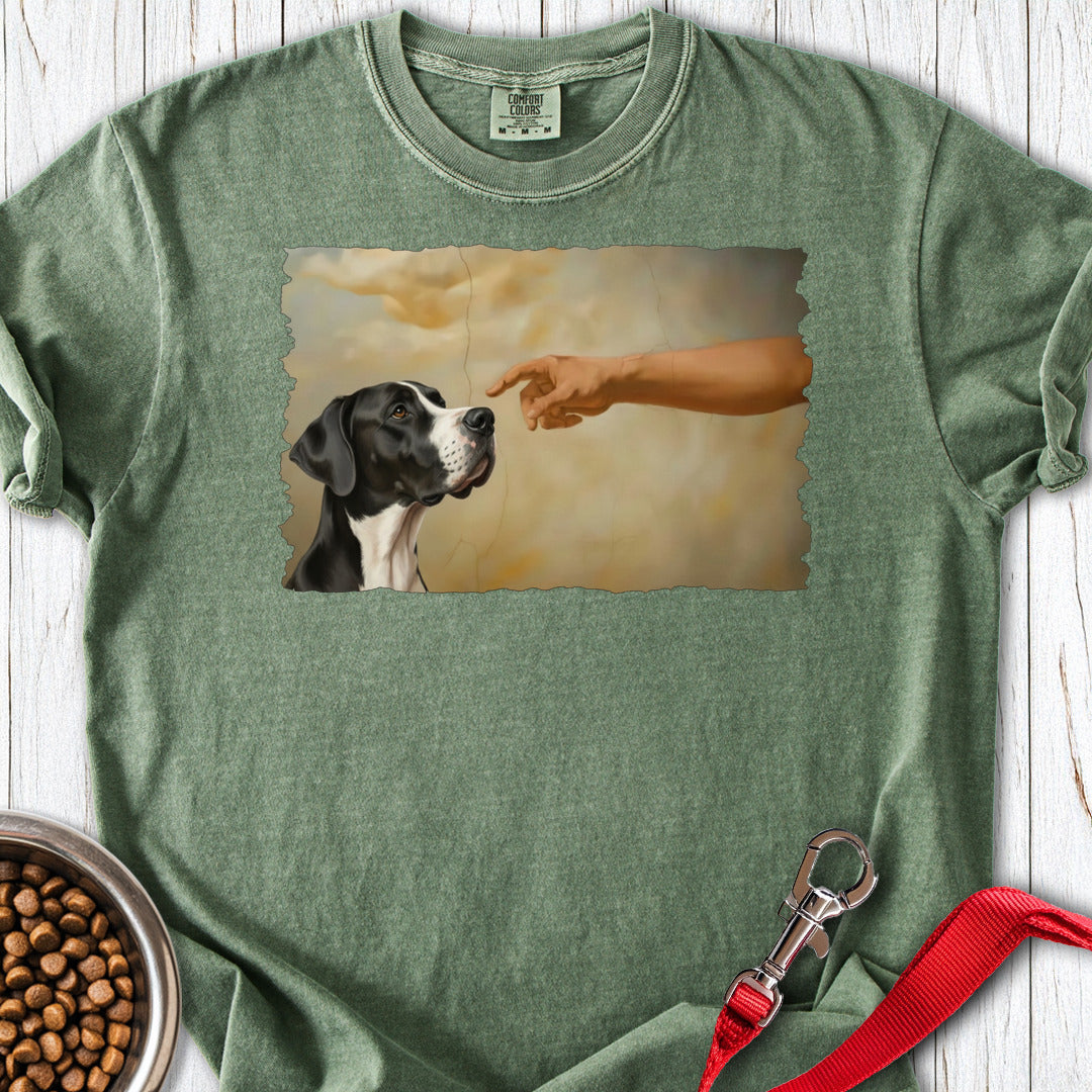 God Creates Mantle Great Dane Premium Tee — Moss