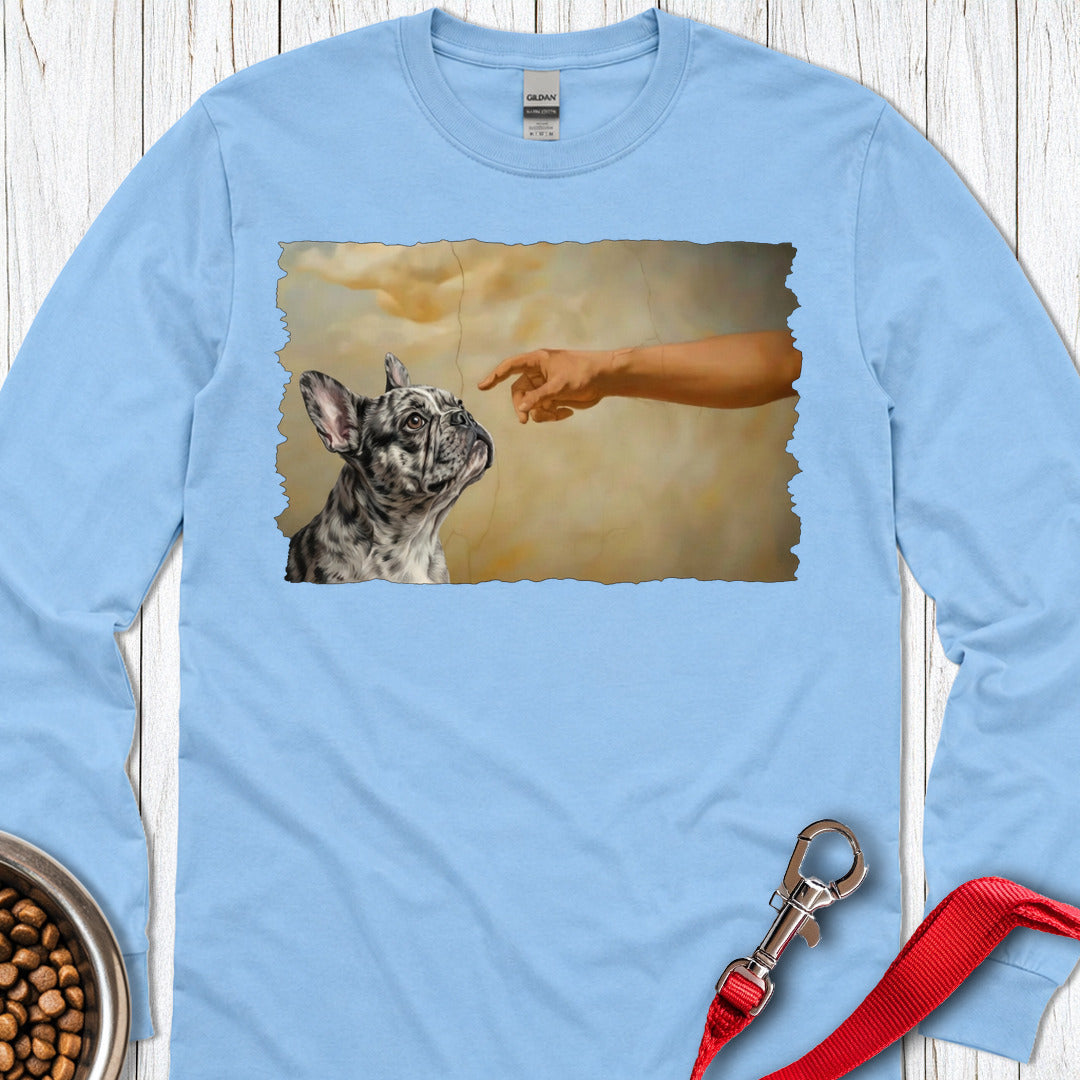God Creates Merle Frenchie Long Sleeve — Carolina Blue
