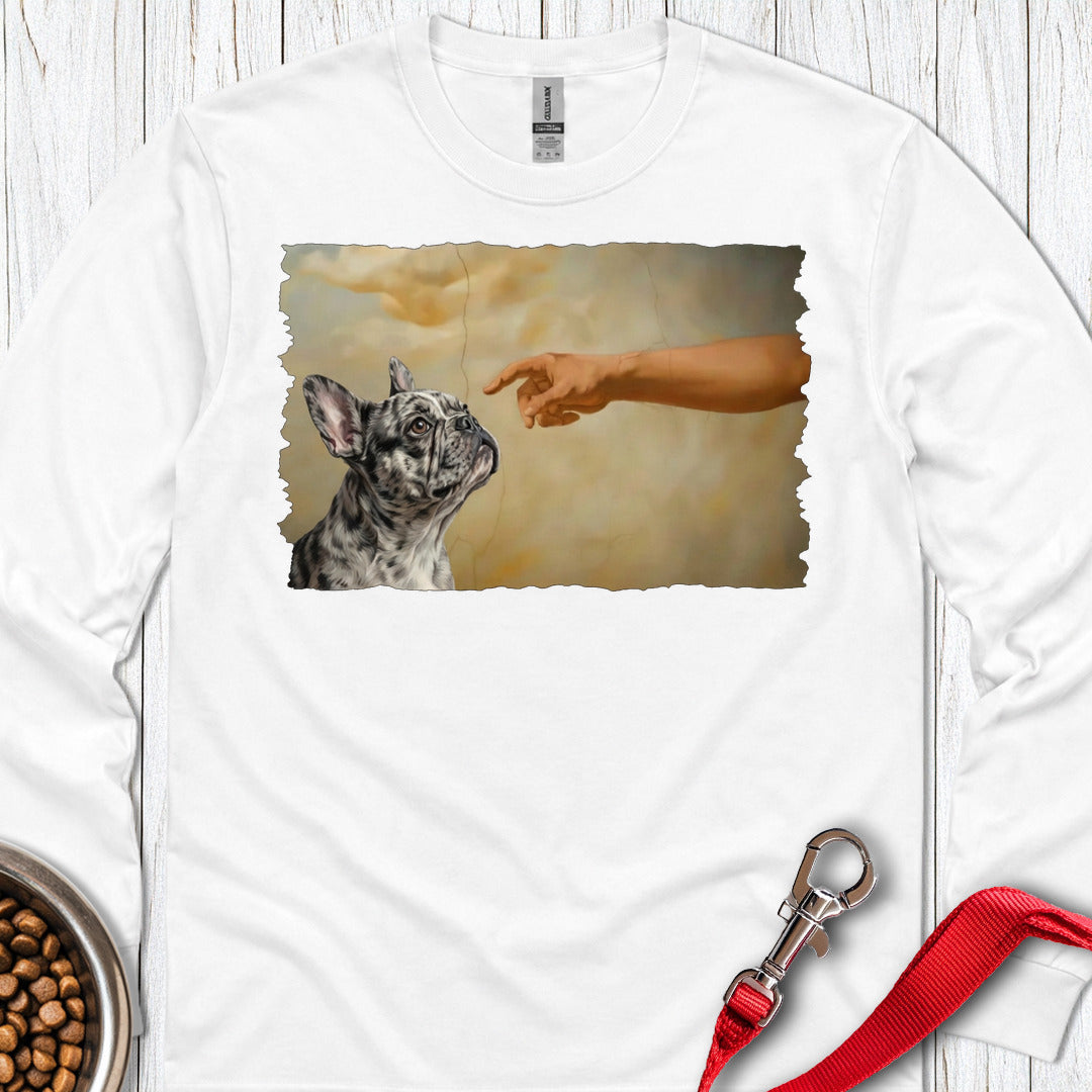 God Creates Merle Frenchie Long Sleeve — White