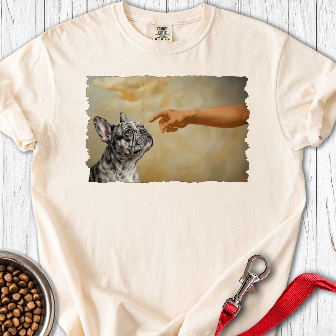 God Creates Merle Frenchie Premium Tee — Ivory