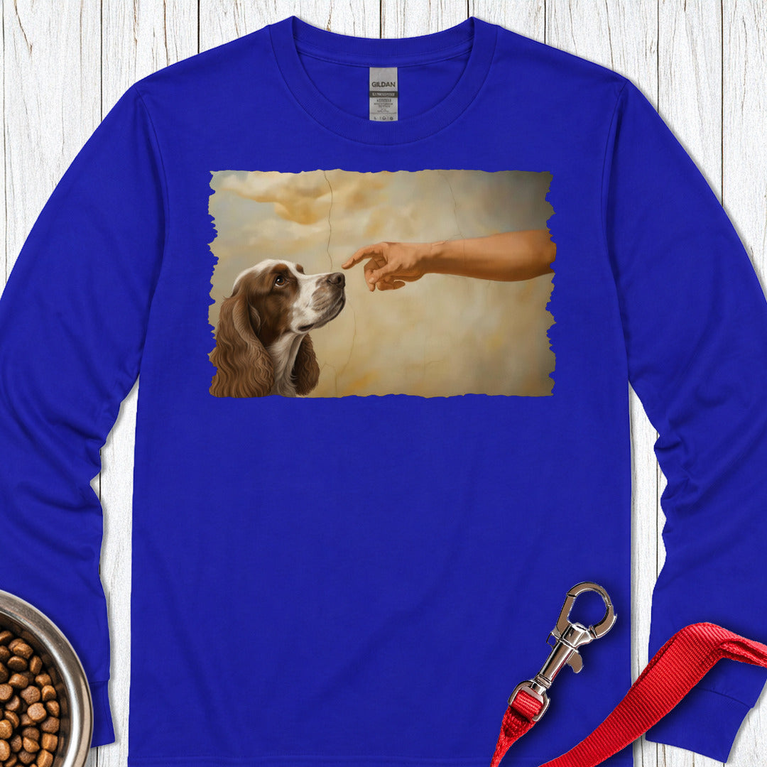 God Creates Orange White Cocker Spaniel Long Sleeve — Royal