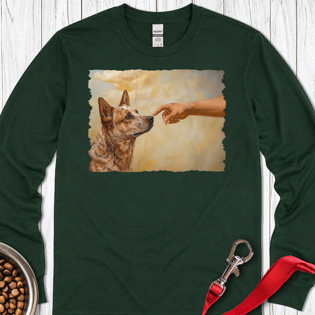 God Creates Red Heeler Long Sleeve — Forest Green