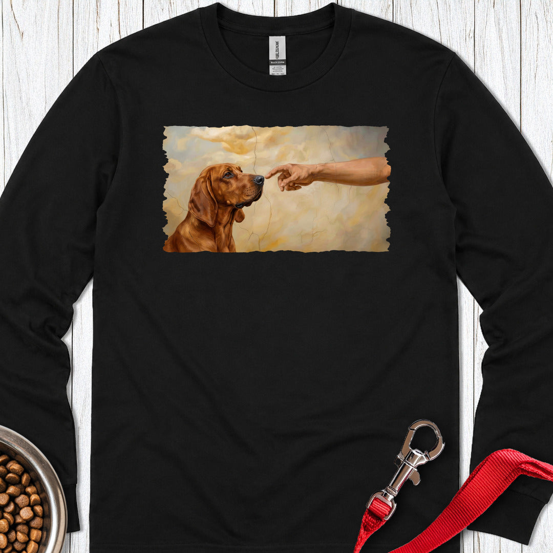 God Creates Redbone Coonhound Long Sleeve — Black
