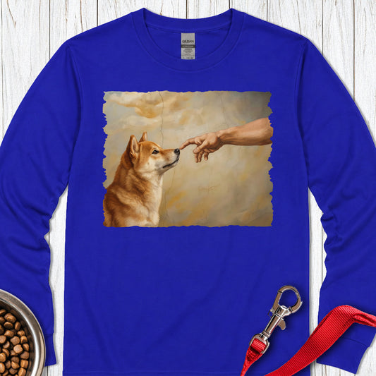 God Creates Shiba Inu Long Sleeve — Royal