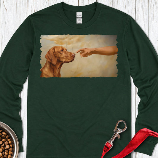 God Creates Vizsla Long Sleeve — Forest Green