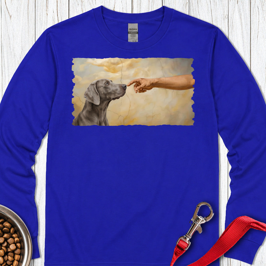 God Creates Weimaraner Long Sleeve — Royal