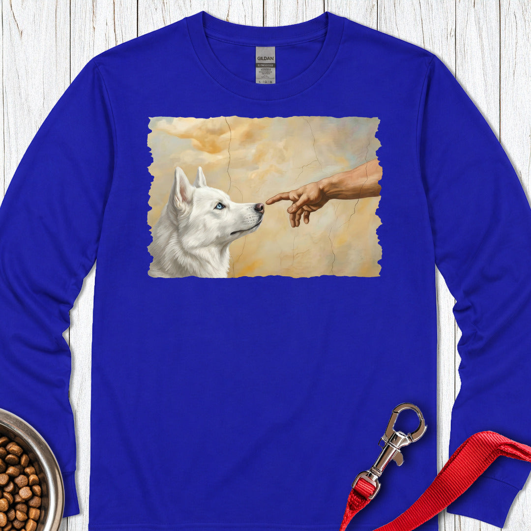 God Creates White Husky Long Sleeve — Royal