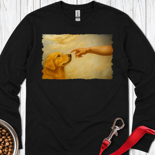 Gods Creates Golden Retriever Long Sleeve — Black