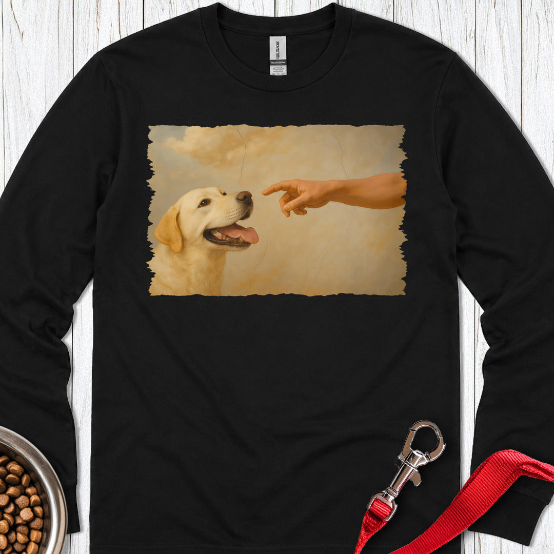 Gods Creates Yellow Labrador Long Sleeve — Black