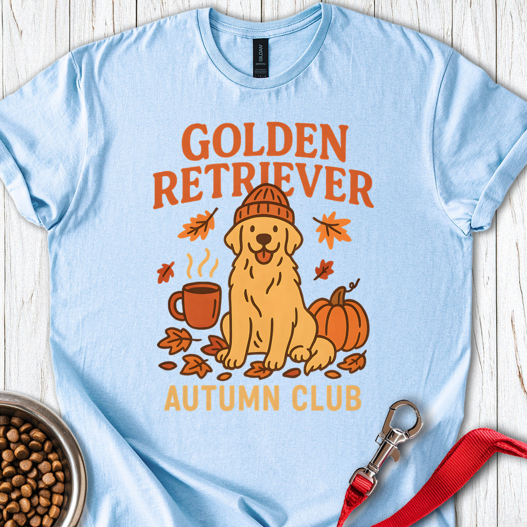 Golden Retriever Autumn Light Blue