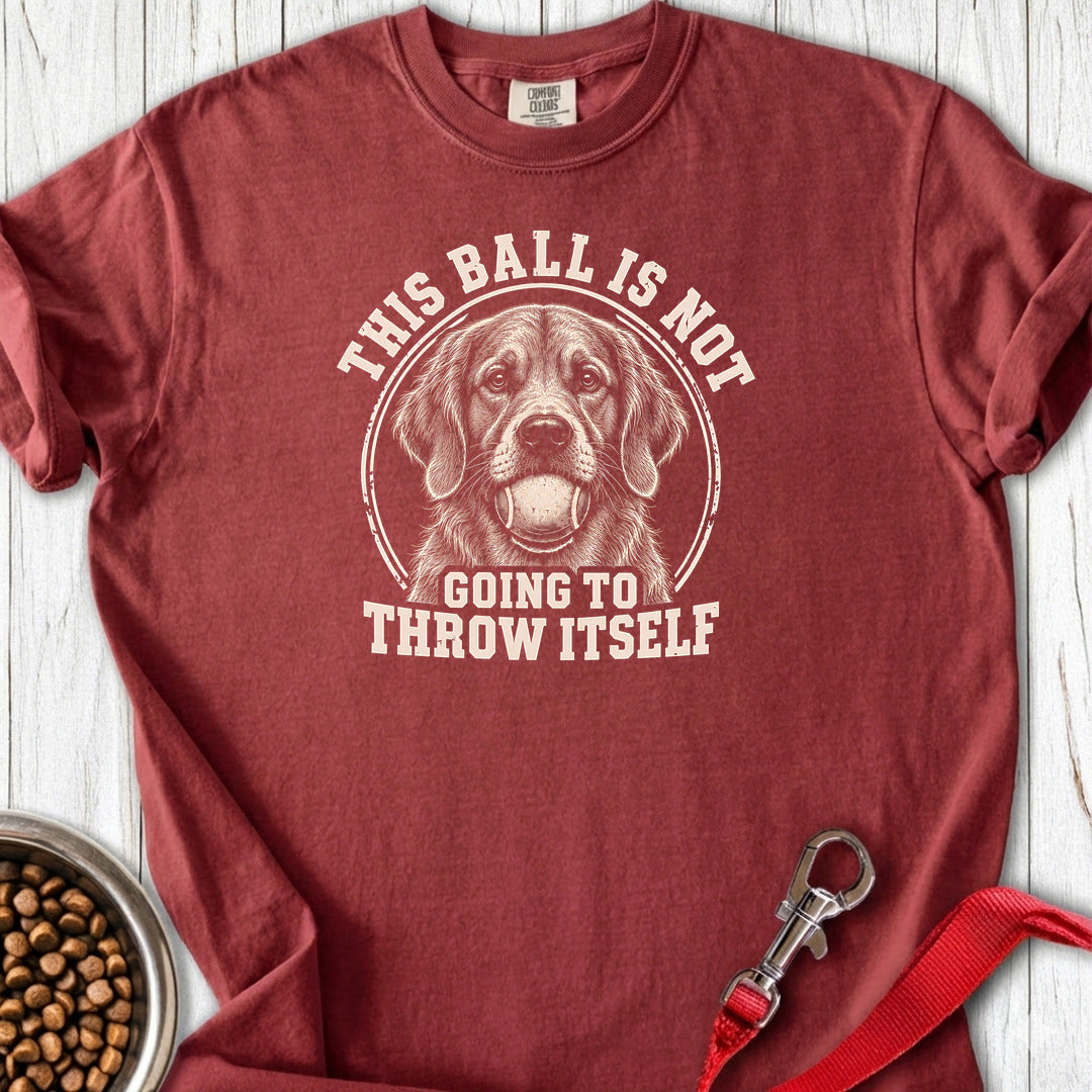 Golden Retriever Ball Premium Tee — Brick