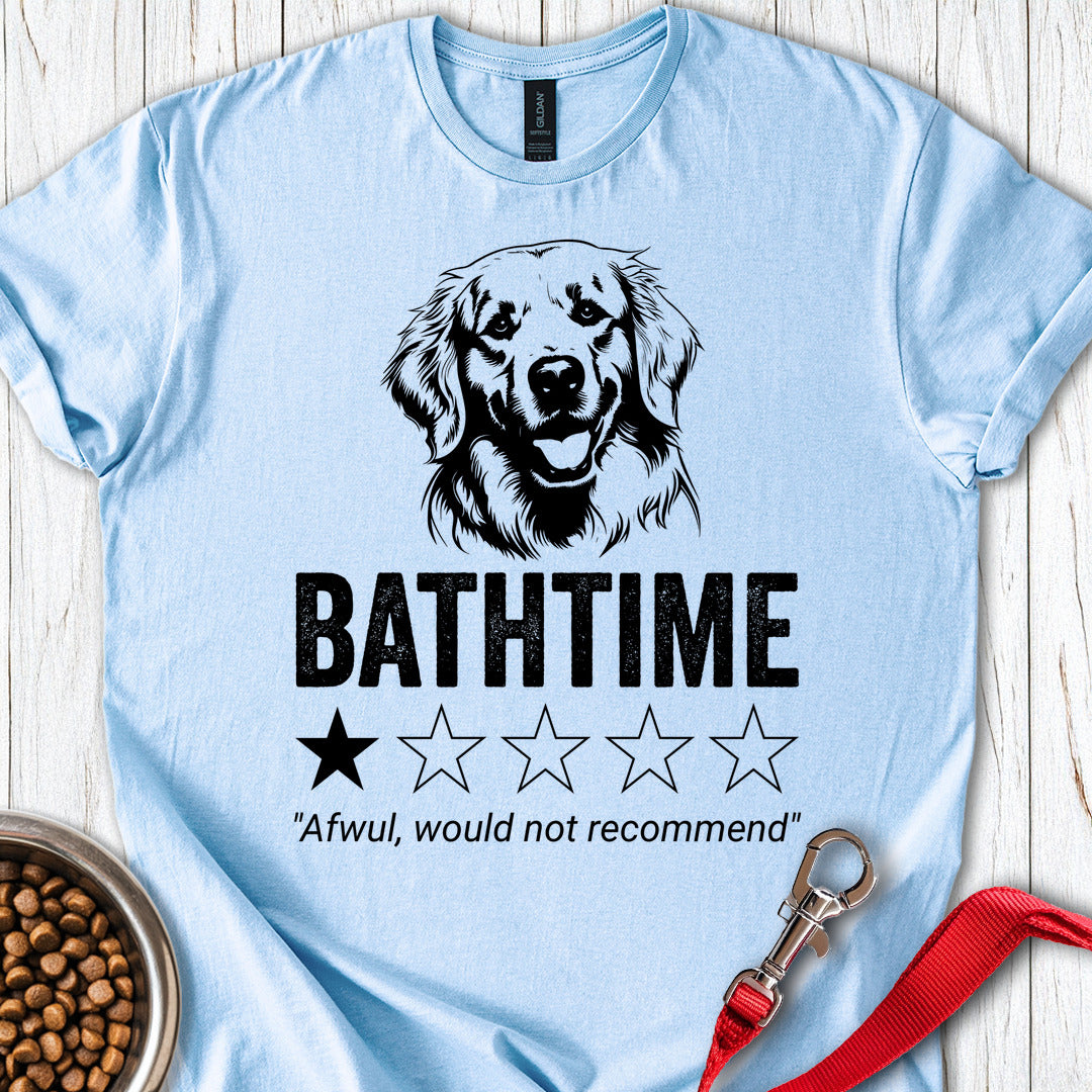 Golden Retriever Bathtime Review Light Blue