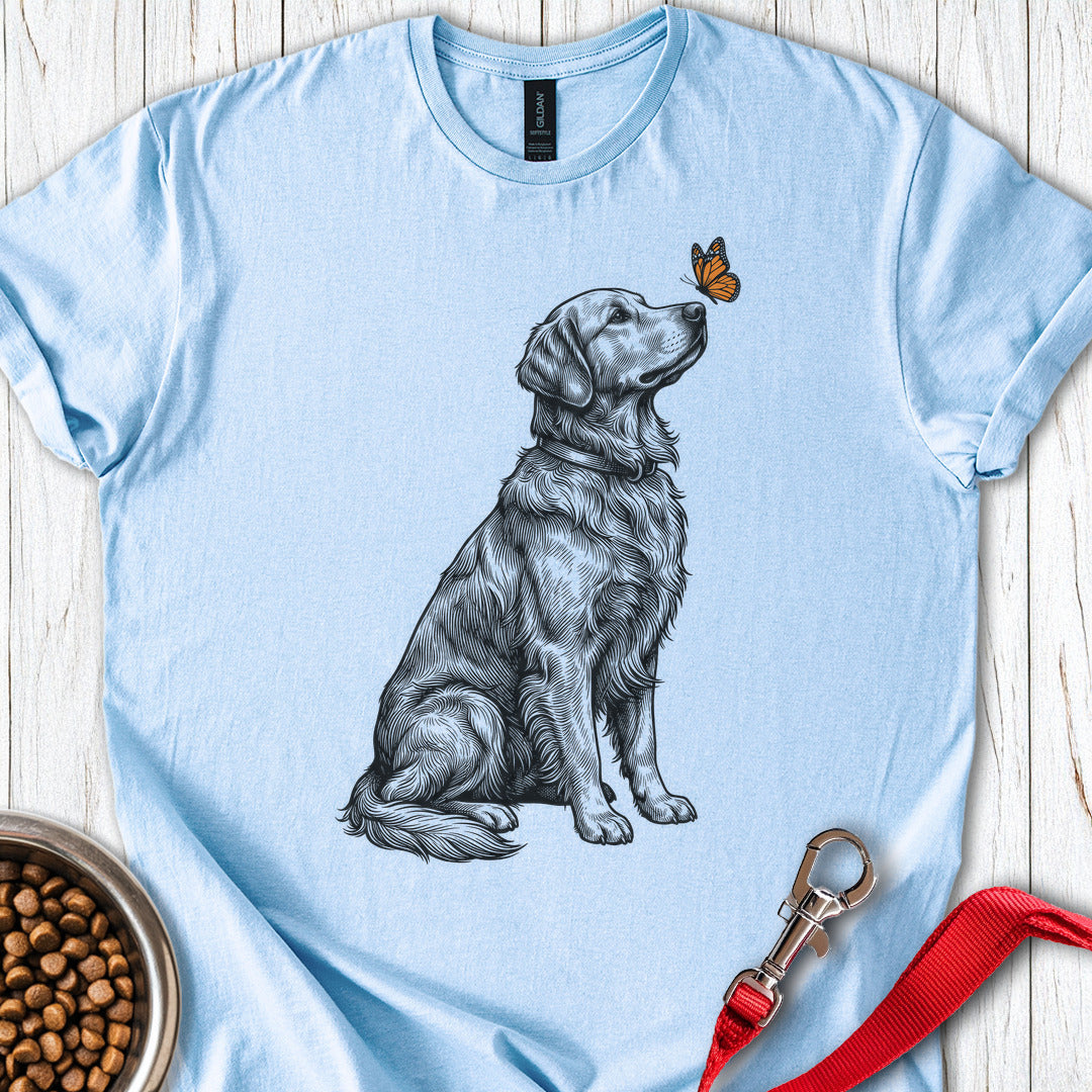 Golden Retriever Butterfly Light Blue