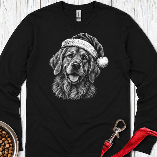 Golden Retriever Christmas Long Sleeve — Black