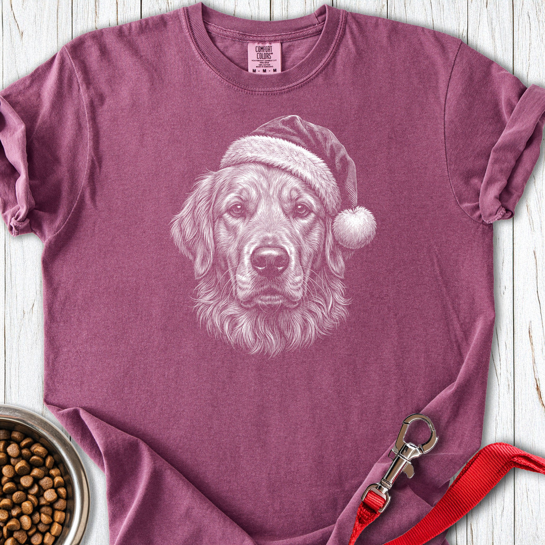 Golden Retriever Christmas Santa Hat Premium Tee Berry