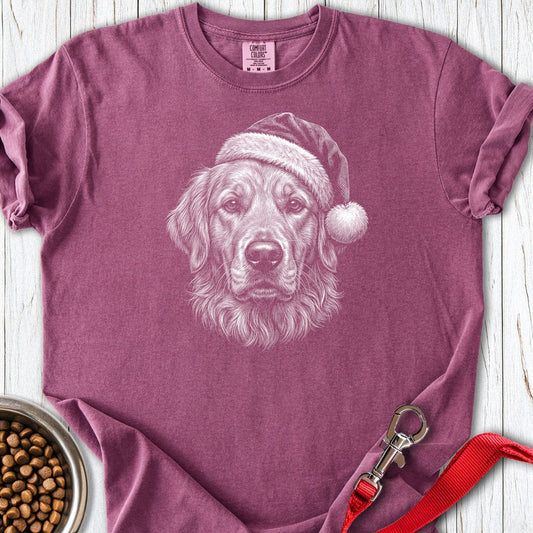 Golden Retriever Christmas Santa Hat Premium Tee Berry