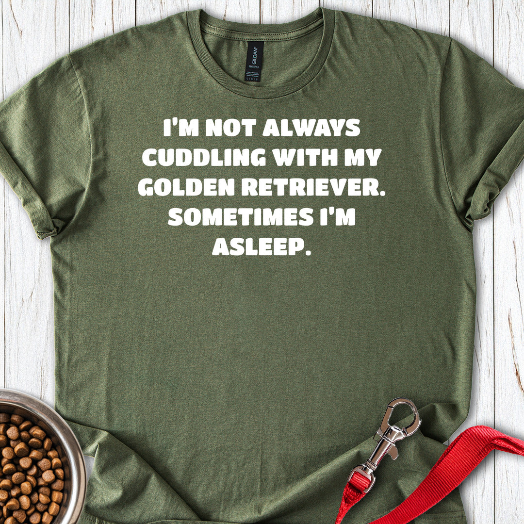 Golden Retriever Cuddling Military Green