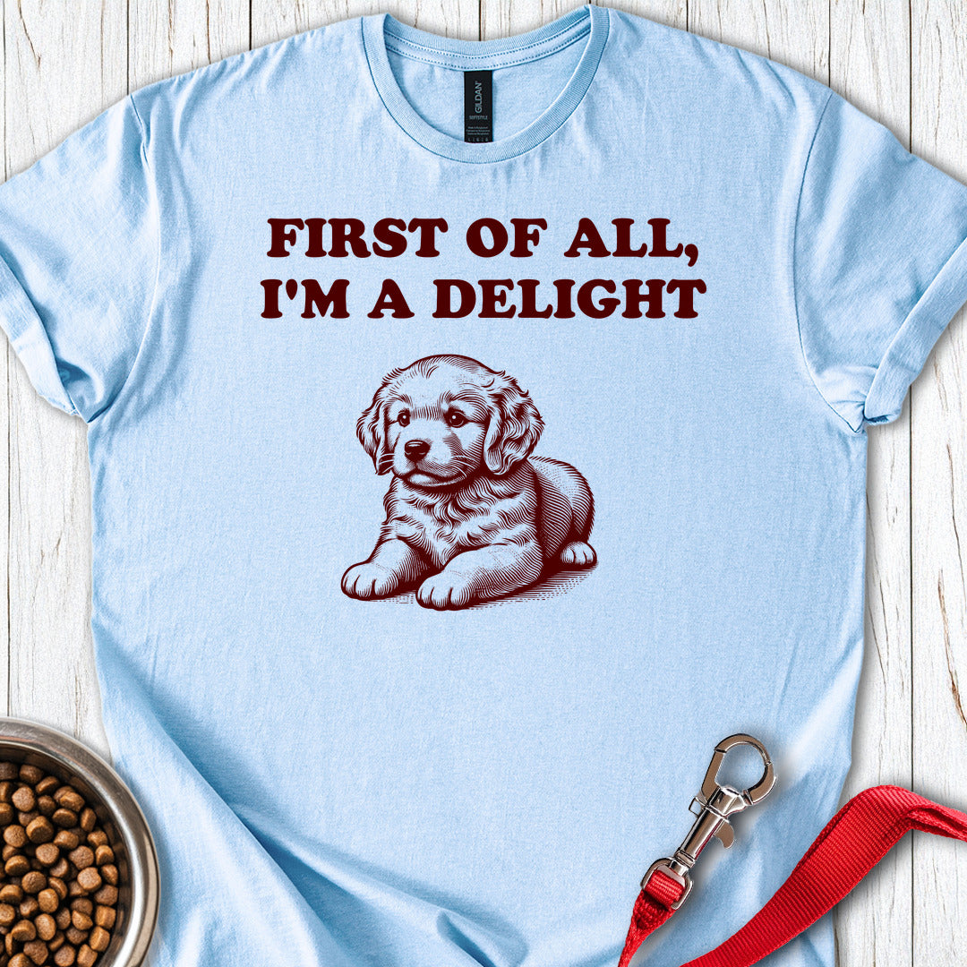 Golden Retriever Delight Light Blue
