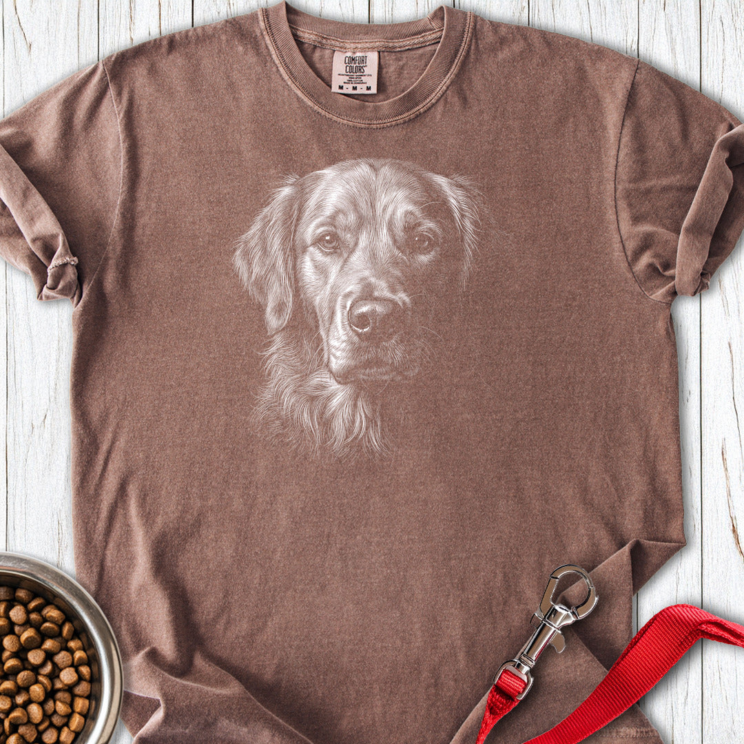 Golden Retriever Engraved Premium Tee — Espresso