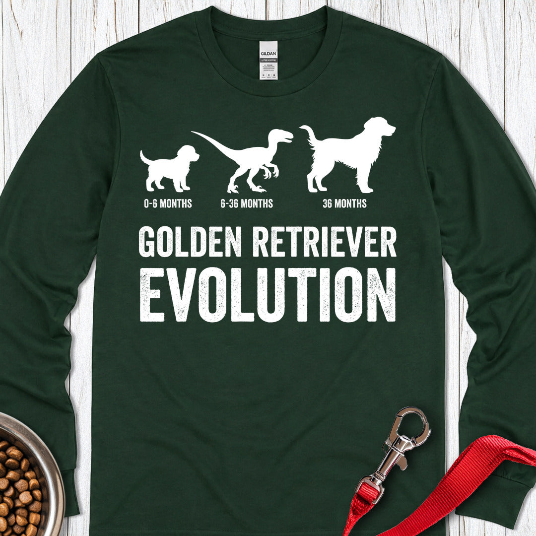 Golden Retriever Evolution Long Sleeve — Forest Green