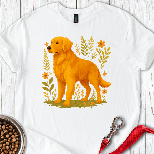 Golden Retriever Floral Boho White