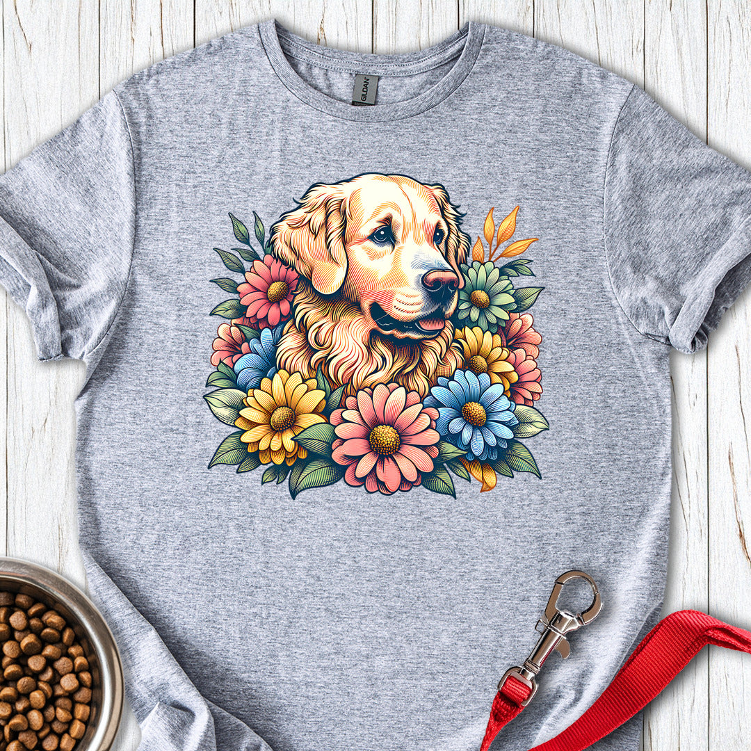 Golden Retriever Flower Sport Grey