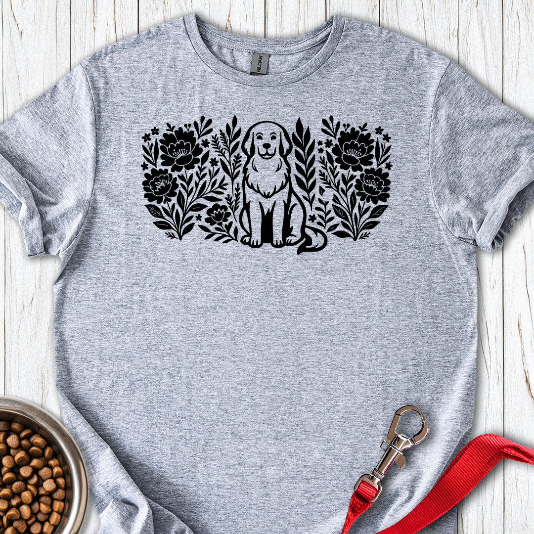 Golden Retriever Flower Sport Grey