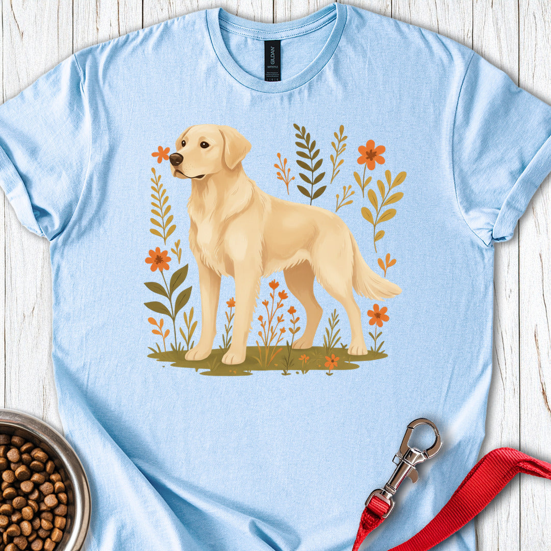 Golden Retriever Flower Boho Light Blue
