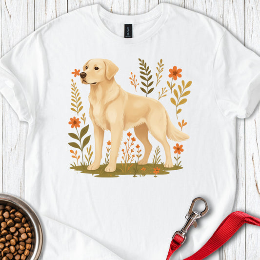 Golden Retriever Flower Boho White
