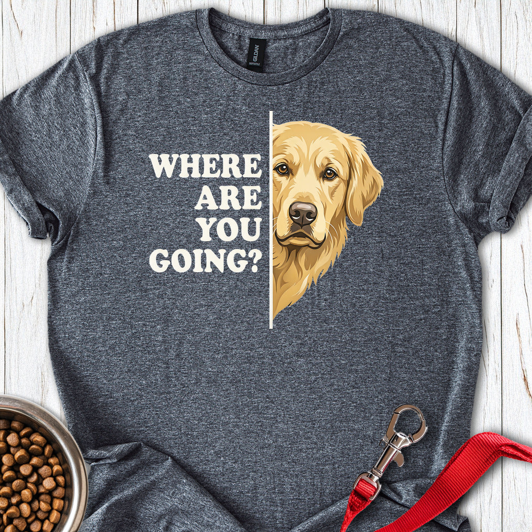 Golden Retriever Following Dark Heather