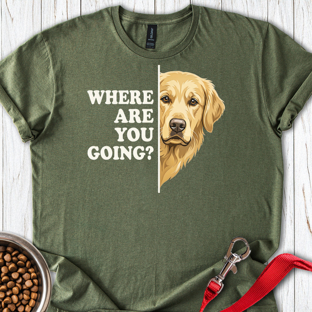 Golden Retriever Following Military Green