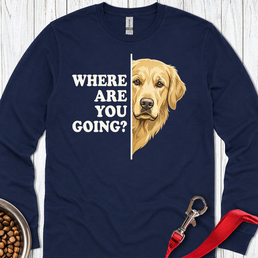 Golden Retriever Following Long Sleeve — Navy
