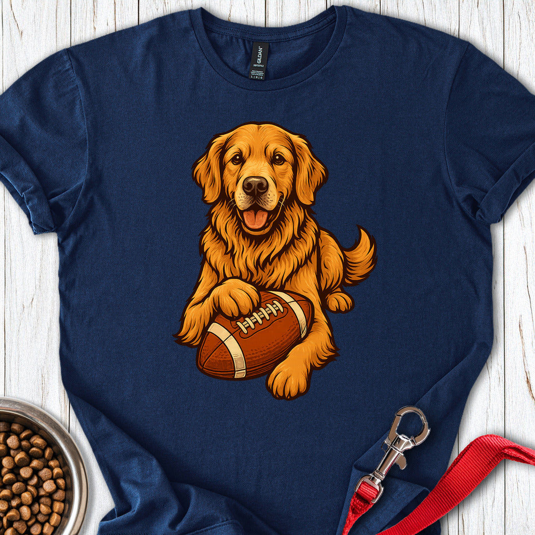 Golden Retriever Football Navy