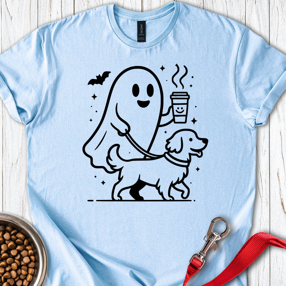 Golden Retriever Ghost Halloween Light Blue