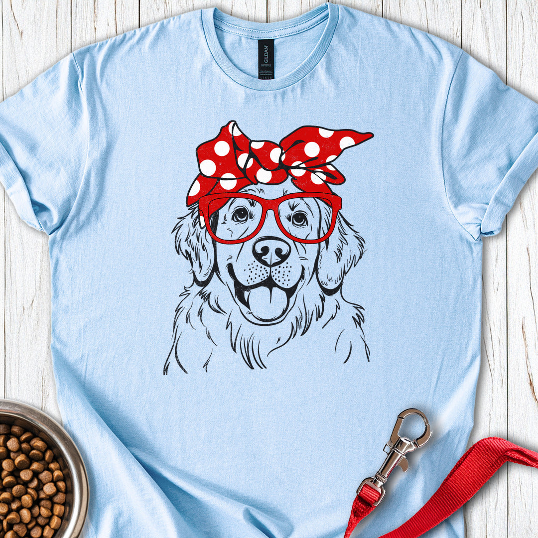 Golden Retriever Glasses Light Blue