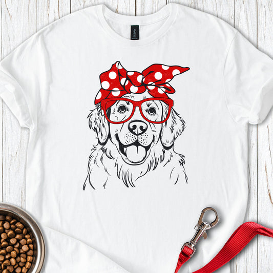 Golden Retriever Glasses White