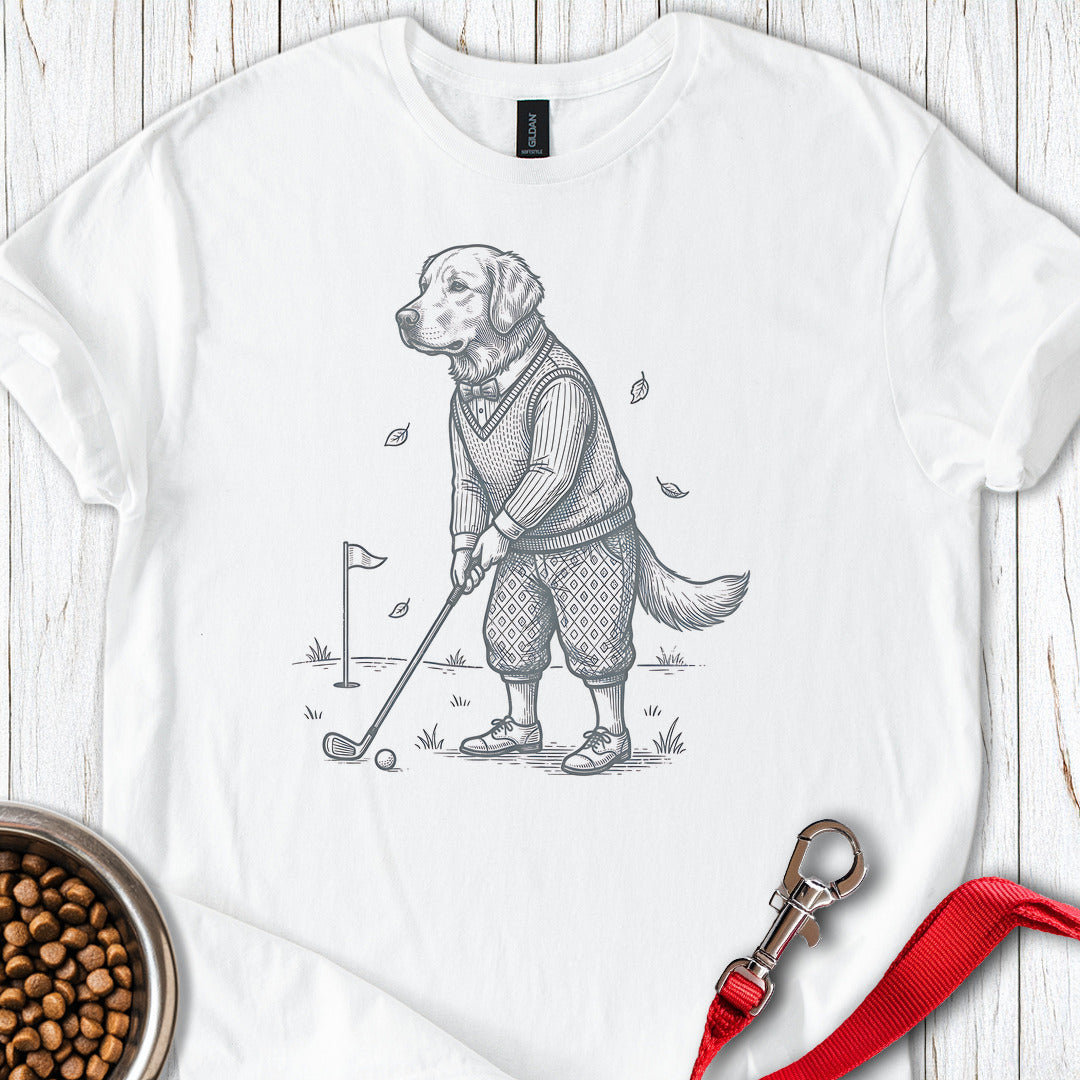 Golden Retriever Golfer White