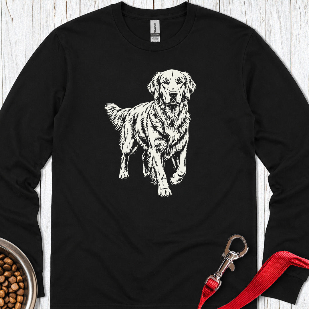 Golden Retriever Graphic Long Sleeve — Black