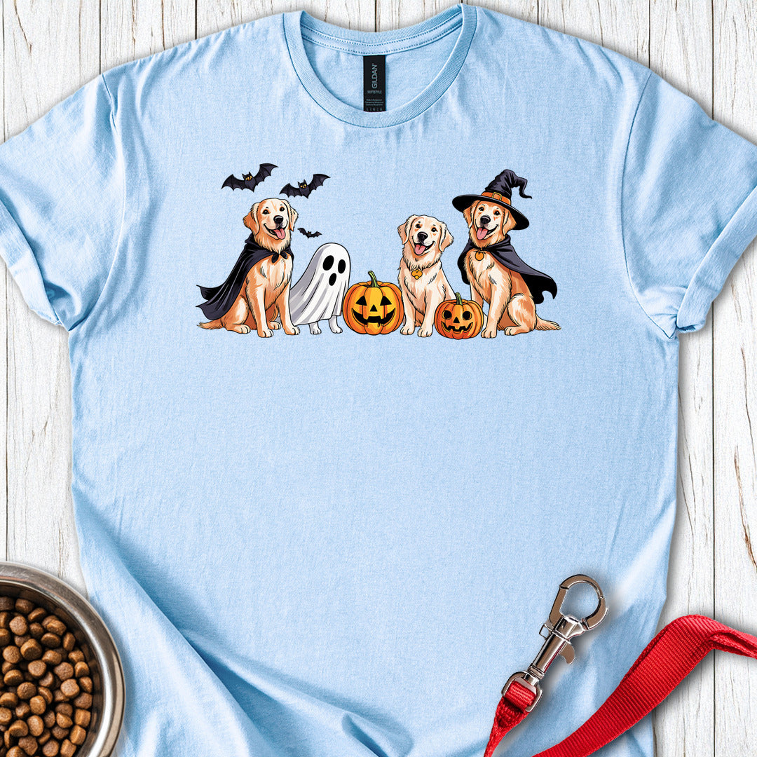 Golden Retriever Halloween Light Blue
