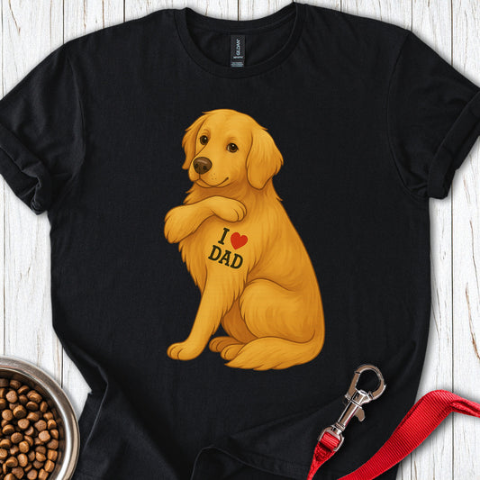 Golden Retriever I Love Dad Black