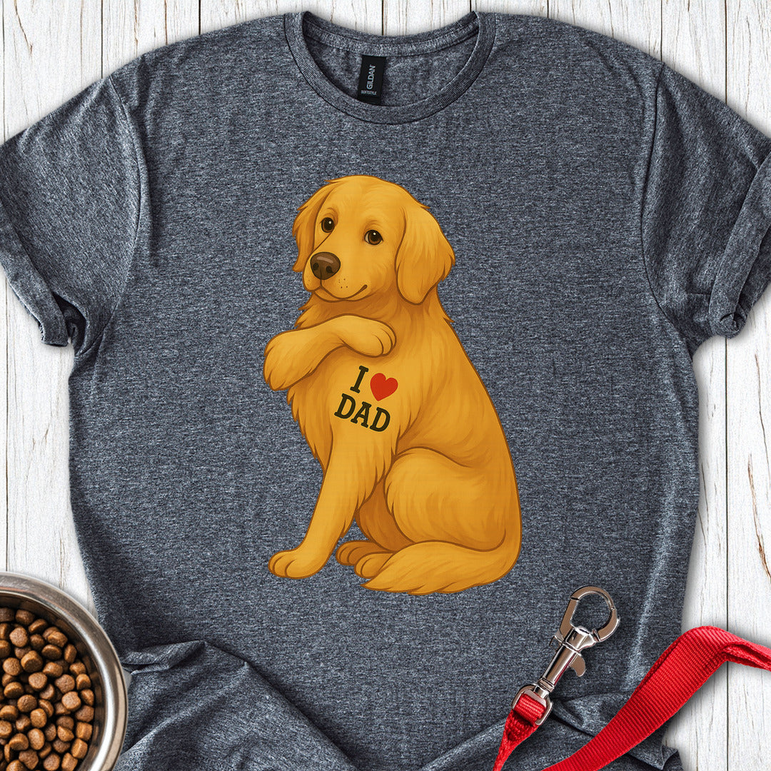 Golden Retriever I Love Dad Dark Heather