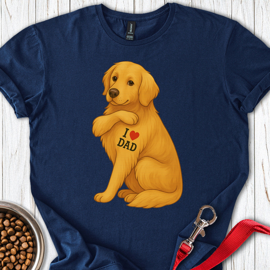 Golden Retriever I Love Dad Navy