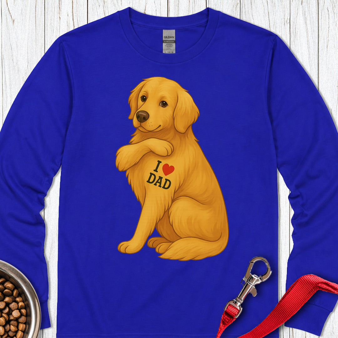 Golden Retriever I Love Dad Long Sleeve — Royal