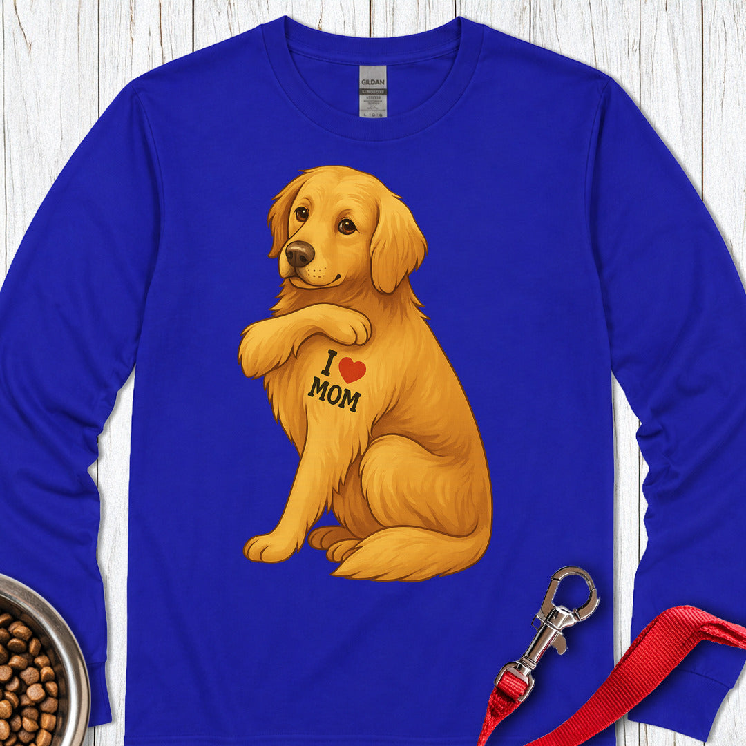 Golden Retriever I Love Mom Long Sleeve — Royal
