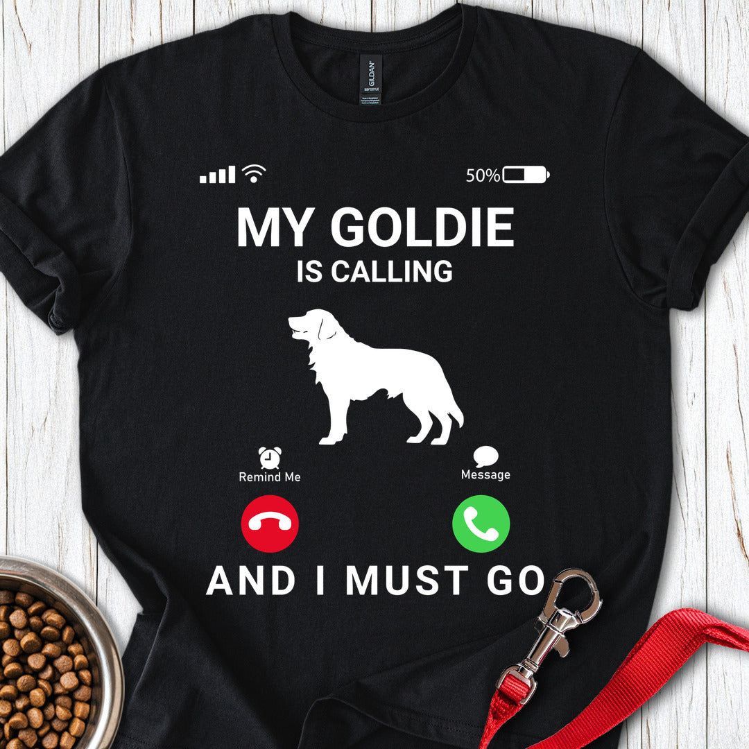 Golden Retriever is Calling Black